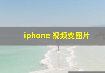 iphone 视频变图片